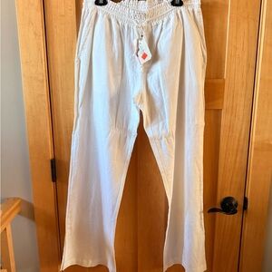 Salt Life Women's Casual linen White Pants- size xl